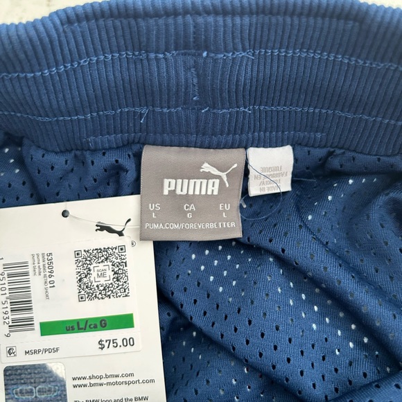 Puma BMW Motorsport Mesh Retro Shorts Blue Mens Large - Picture 2 of 10